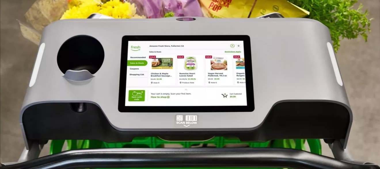 Фото новости: "Amazon будет продавать технологию «умных» продуктовых тележек сторонним магазинам"